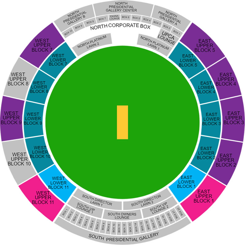 BRSABV Ekana Cricket Stadium, Lucknow, India / BRSABV Ekana Cricket Stadium, Lucknow, India Venue Seating Plan