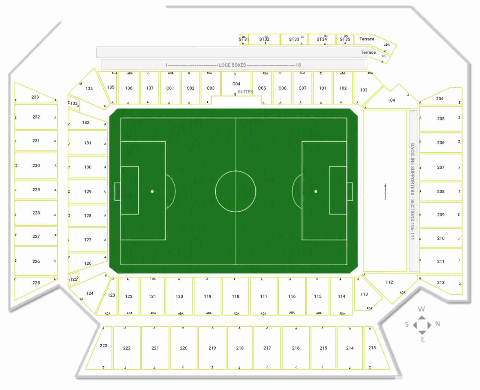 Geodis Park, Nashville, United States / Geodis Park, Nashville, United States Venue Seating Plan