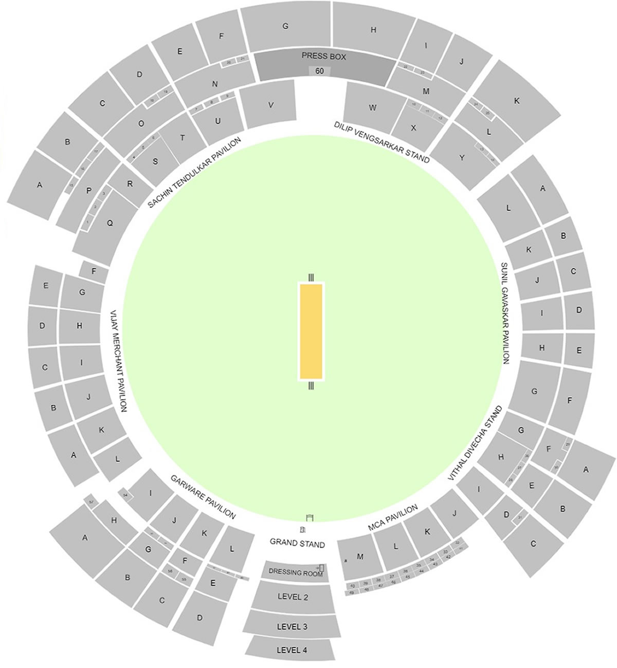 Wankhede Stadium, Mumbai, Maharashtra, India / Wankhede Stadium, Mumbai, Maharashtra, India Venue Seating Plan